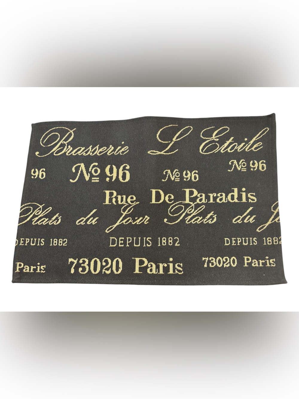 4 PARK B SMITH BLACK & CREAM PARISIAN COTTAGE CHARM PLACEMATS SZ 12.75” x 19.5”